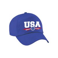 Amerika / USA landen pet / baseball cap blauw voor kinderen - Verkleedhoofddeksels - thumbnail