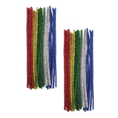 Chenille draad - 60x - glitter - 30 cm - hobby/knutsel materialen