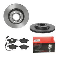 Remmenset, remschijf BREMBO, Remschijftype: Binnen geventileerd, Inbouwplaats: Vooras, u.a. für VW, Audi, Seat