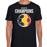 Belgie EK/ WK supporter t-shirt we are the champions met Belgische voetbal zwart heren