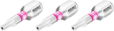 HAZET Bit 2223N-T10H/3 · 1/4 inch (6,3 mm) zeskant massief · Tamper resistant TORX®-profiel · 3-delig · SW T10H
