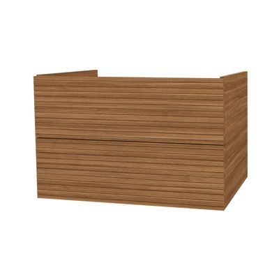 Onderkast BWS Elite 80x45x50 cm Met Horizontaal Reliëf Walnoot