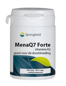 Springfield MenaQ7 Forte Vitamine K2 180mcg Capsules 60st