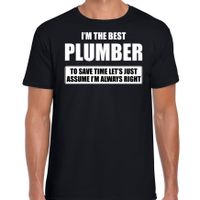 I'm the best plumber t-shirt zwart heren - De beste loodgieter cadeau - thumbnail