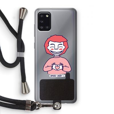 Hartje: Samsung Galaxy A31 Transparant Hoesje met koord