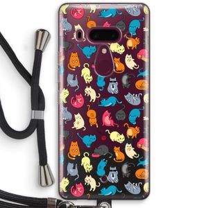 Kleurrijke katten: HTC U12+ Transparant Hoesje met koord