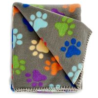 Fleece deken voor huisdieren met pootafdrukken print 125 x 157 cm gekleurd   -