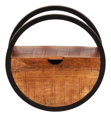 Artistiq Rond Wandrek 'Shaniqe' Acaciahout en metaal, 40cm