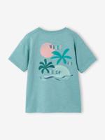 Jongensshirt met maxi motief op de achterkant saliegroen