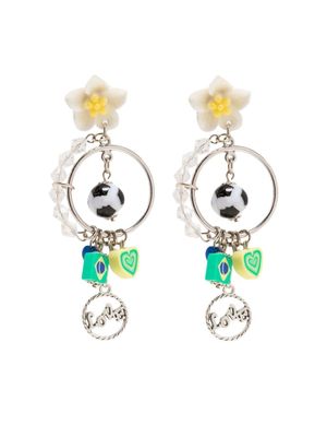 Amir Slama boucles d'oreilles pendantes à ornements - Vert