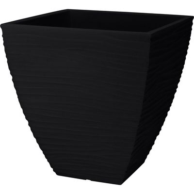 Plantenpot/bloempot Dunes - Tuin - stevig kunststof - antraciet - D40 x H42 cm