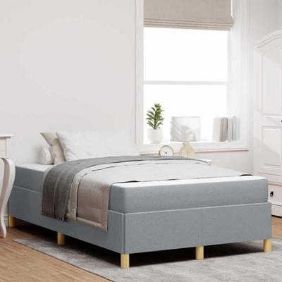 Boxspring bed Lichtgrijs en Wit en Lichtgrijs 120 x 200 cm Stof