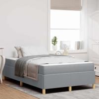 Boxspring bed Lichtgrijs en Wit en Lichtgrijs 120 x 200 cm Stof