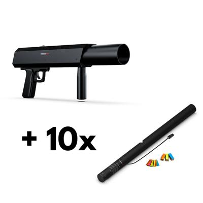 MagicFX Deejay Shotgun confettishooter + 10x Electric Confetti Cannon 80cm multicolour