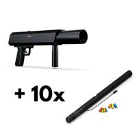 MagicFX Deejay Shotgun confettishooter + 10x Electric Confetti Cannon 80cm multicolour