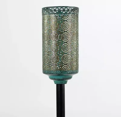 Anna&apos;s Collection Solar fakkel metaal 9 x 60 cm antiek turquoise