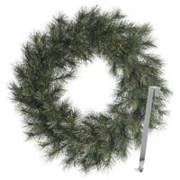 Kerstkrans 60 cm - groen - met zilveren hanger/ophanghaak - kerstversiering - Kerstkransen - thumbnail