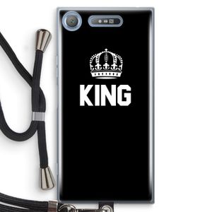 King zwart: Sony Xperia XZ1 Transparant Hoesje met koord