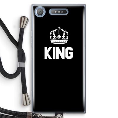 King zwart: Sony Xperia XZ1 Transparant Hoesje met koord