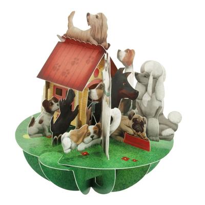 Wenskaart 3D Dogs & Kennel