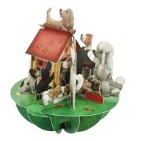 Wenskaart 3D Dogs & Kennel