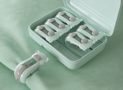 6-pack Stevige Dekbedclips - Met Handige Opbergbox - Groen