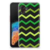 Samsung Galaxy Xcover 6 Pro | TPU bumper | Zigzag Groen Samsung Galaxy Xcover 6 Pro | TPU bumper | Zigzag Groen