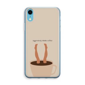 Aggressively drinks coffee: iPhone XR Transparant Hoesje