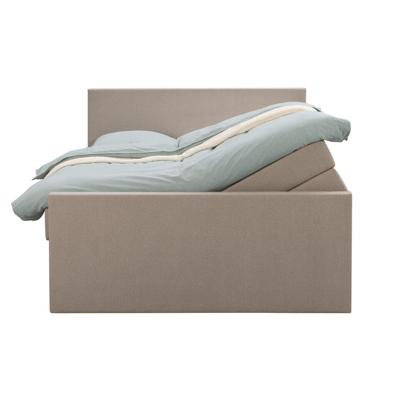 Leen Bakker - Boxspring Met Opbergruimte En Voetbord Liv Egaal - 180x200cm - Stof - Beige