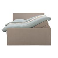 Leen Bakker - Boxspring Met Opbergruimte En Voetbord Liv Egaal - 180x200cm - Stof - Beige