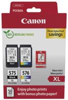 Canon photo value pack 1 x PG-575XL + 1 x CL-576XL, 300 - 400 pagina&apos;s, OEM 5437C006, 4 kleuren