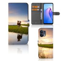 OPPO Reno8 | Telefoonhoesje | Met pasjeshouder | Koe
