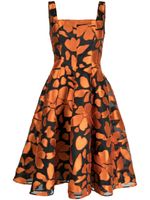 Amsale robe évasée Floral Fil à appliqué fleur - Orange