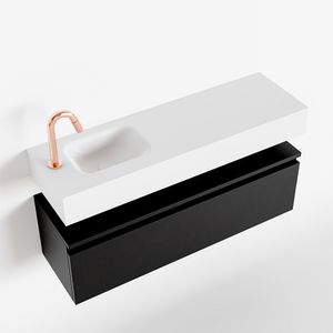 Toiletmeubel Mondiaz Andor | 100 cm | Meubelkleur Urban | Lex vrijhangend wastafel Talc Links | 1 kraangat