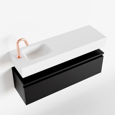 Toiletmeubel Mondiaz Andor | 100 cm | Meubelkleur Urban | Lex vrijhangend wastafel Talc Links | 1 kraangat