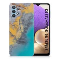 Samsung Galaxy A32 5G TPU Siliconen Hoesje Marble Blue Gold