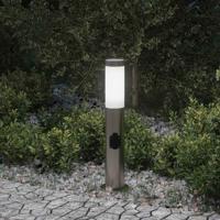 Bolderarmatuur met stopcontact 50 cm RVS IP44