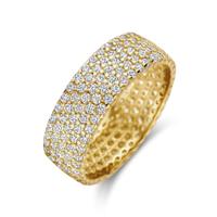 Elegante 14k Geelgouden Ring met Zirkonia en 6,5mm Breedte