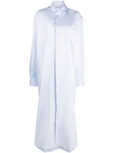 VETEMENTS robe-chemise à logo brodé - Bleu