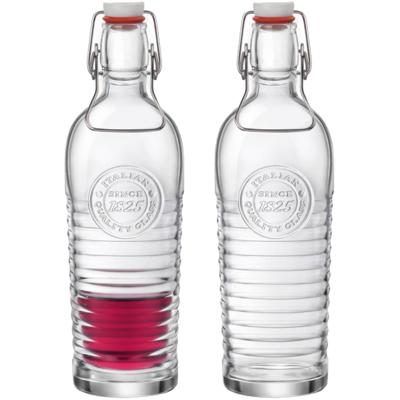 Bormioli Rocco beugelfles/weckfles - Set van 2x stuks - transparant - met beugeldop - 200 ml