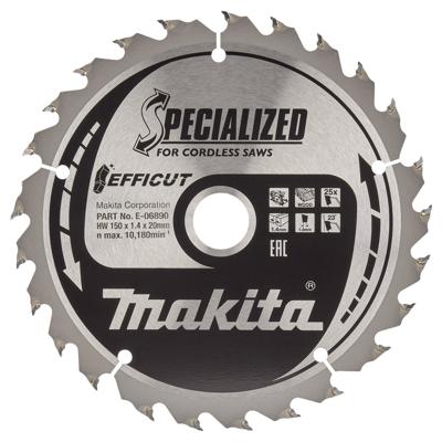 Makita Cirkelzaagblad voor Hout | Efficut | Ø 150mm Asgat 20mm 25T - E-06890