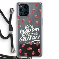 Don't forget to have a great day: Oppo Find X3 Transparant Hoesje met koord