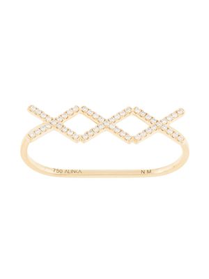 ALINKA 18kt yellow gold KATIA TRIO diamond two-finger ring - Or