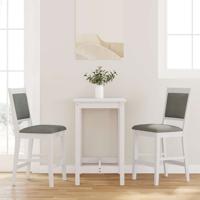 Barkrukken met kussens 2 stuks wit massief hout rubber