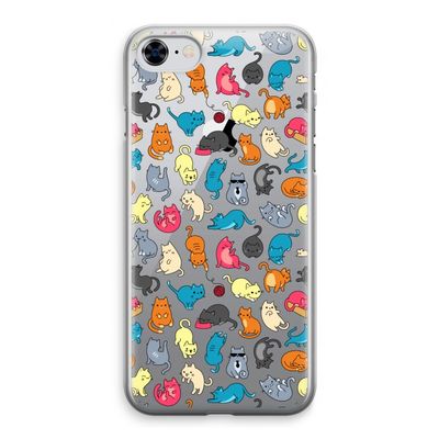 Kleurrijke katten: iPhone 8 Transparant Hoesje