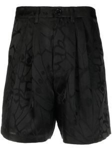 ANINE BING short court en soie à fleurs - Noir