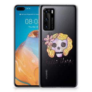 Silicone Back Case Huawei P40 Boho Skull