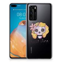 Silicone Back Case Huawei P40 Boho Skull