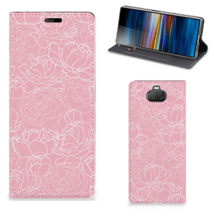 Sony Xperia 10 Smart Cover White Flowers