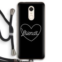 Friends heart black: Xiaomi Redmi 5 Transparant Hoesje met koord